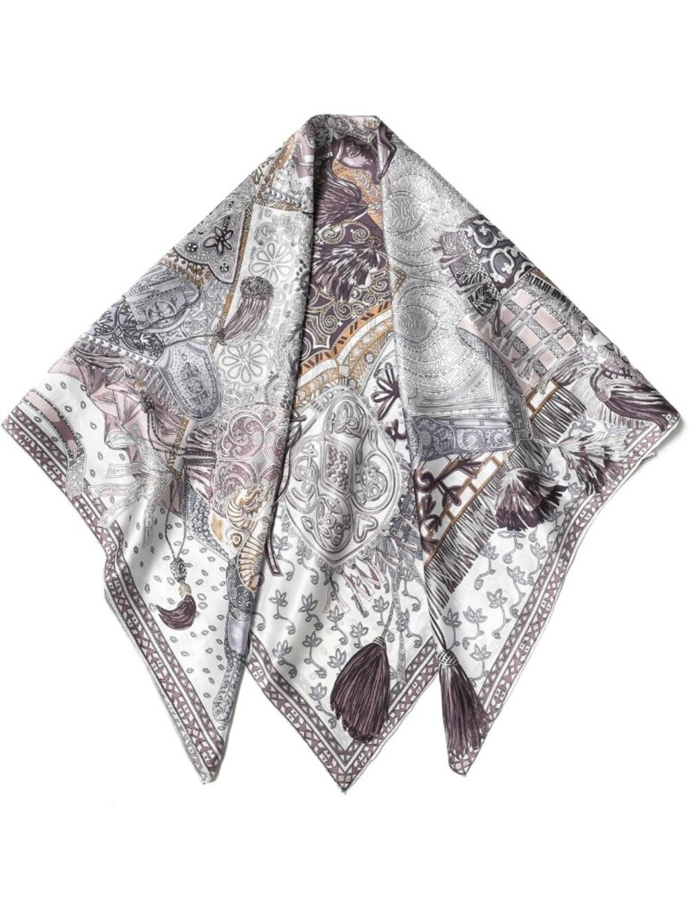 Luxurious 100% Mulberry Silk 43" Large Square Shawl & Oversized Headband Gift